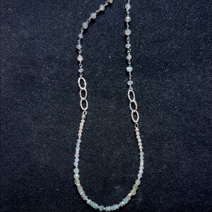Pastel Multi-Bead Necklace with Silver-Link Accents